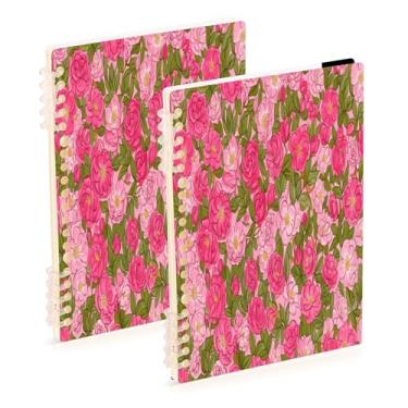 Imagem de Burbuja Cadernos com nome, papel pautado universitário A5 com 60 folhas, fichário para escritório, 2 unidades