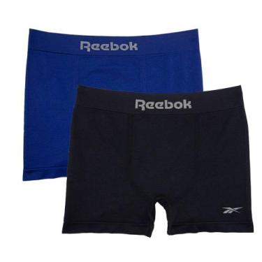 Imagem de Kit 2 Cuecas Reebok Boxer Microfibra Sem Costura, Preto, Marinho, EG
