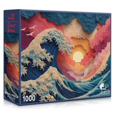 Imagem de Great Wave (#2) – 1000 Piece Jigsaw Puzzle for Adults | Premium European Blue Board | Satin Low-Glare Finish | Ribbon Cut | Bonus Poster | Display-Worthy Box | Printed in USA | Final Piece Puzzles