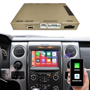 Imagem de NINETOM Decodificador de kit de retrofit CarPlay sem fio, compatível com sistema Ford (2013–2015) SYNC 2, suporta Android Auto, Mirror Link e câmera reversa, USB