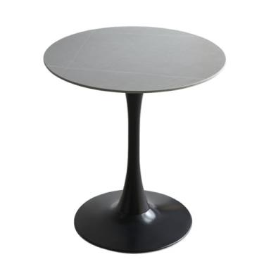 Imagem de Mesa central de mesa de chá de ardósia luxuosa, mesa de jantar em casa, café pequeno, mesa redonda para quarto de varanda