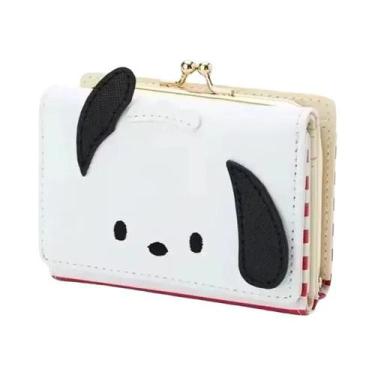Imagem de Carteira De Couro PU Kawaii Hello Kitty Melody, Porta Moedas Dobrável 