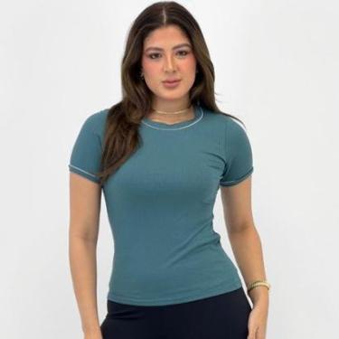 Imagem de Blusa Malwee Básica Canelada Manga Curta Feminina-Feminino