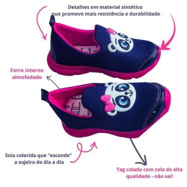 Imagem de Tênis Infantil Sem Cadarço - Calce Fácil - Pandinha Rosa - no-brand, 3