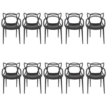 Imagem de Cadeira Allegra Preta - Kit Com 10
