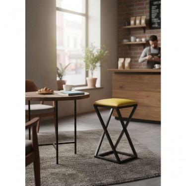 Imagem de Banquinho De Aço E Corino Banqueta Amarelo