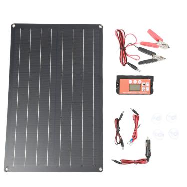 Imagem de Hyuduo Carregador de Painel Solar para Carro 30W, Silício Monocristalino de Alta Eficiência, Controlador de Carregamento Inteligente Avançado, Adequado para Carros, Motocicletas e Baterias de 12V