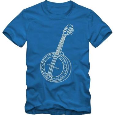 Imagem de Camiseta Masculina Estampa Samba Pagode Banjo Algodão Confortável Mang