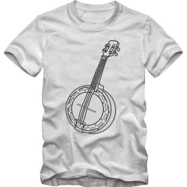 Imagem de Camiseta Masculina Estampa Samba Pagode Banjo Algodão Confortável Mang