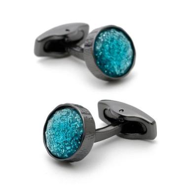 Imagem de Cuff Links vintage incrustados de cristal para homens em liga leve 13g