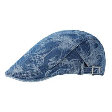 Imagem de Boné plano com estampa floral de jeans vintage Ivy Gatsby Newsboy - yi