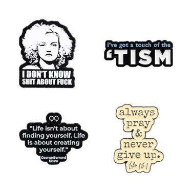 Imagem de Conjunto de broches Inspirational Quote Creative Alloy Lapel P - yiwei