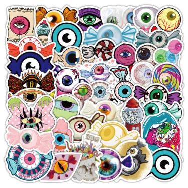 Imagem de Conjunto de adesivos Creepy Eye Cartoon Eye Candy à prova d'água 54 un