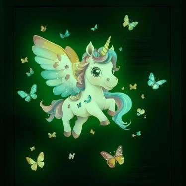 Imagem de Desenho colorido de unicórnio que brilha no escuro - yiweisai