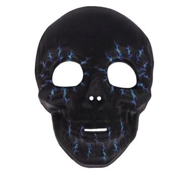 Imagem de Máscara Black Skeleton Party Cosplay Prop Horror Full Face - yiweisai