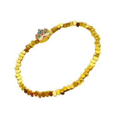 Imagem de Pulseira de cabeça de leão banhada a ouro para mulheres em estilo chin