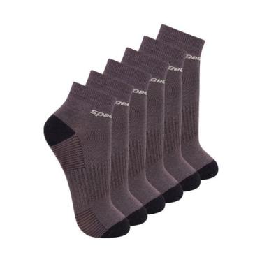 Imagem de Kit com 6 Pares de Meias Cano Curto Speedo 8034, Cinza, 39-44