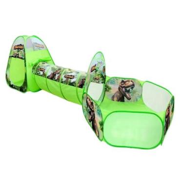 Imagem de Barraca infantil verde 3 em 1 dinossauro - dm toys