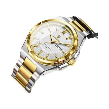 Imagem de Relógio De Quartzo Masculino Casual À Prova d'Água Em Aço Inoxidável L