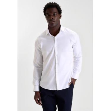 Imagem de Camisa docthos relaxed fit manga longa poliamida, 001 branco, G3