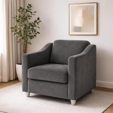 Imagem de Poltrona Tillak Veludo Estofada Sala Recepção Escritório - Impactus De