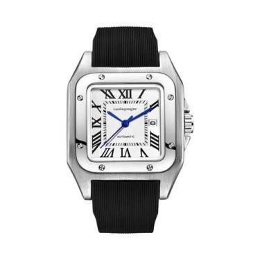 Imagem de Relógio Mecânico Masculino Quadrado Com Design Esqueleto, Corda Automá