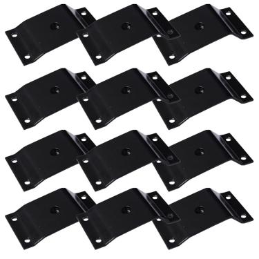 Imagem de Kit com 12 Chapinhas Chapa Inclinada 10o Fixação Pés Palito Preto