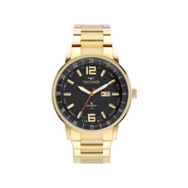 Imagem de Relógio TECHNOS Golf masculino dourado aço 2115MWD/1P