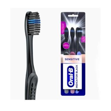 Imagem de Escova Oral-B Indicator Black Carvão Extra Suave Com 3und