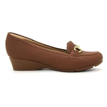 Imagem de Sapato Modare Original Salto Anabela Baixo Leve Feminino 297, 38, Marr