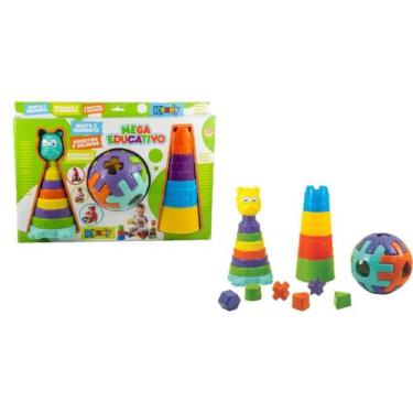 Imagem de Kendy Brinquedo Educativo Montar e Empilhar Kit Didático Sensorial par