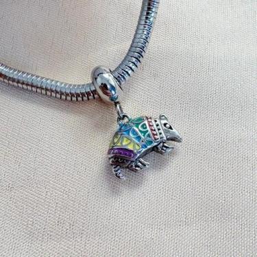 Imagem de Berloque de Tatu Colorido em Aço Inox Esmaltado  Charm para Pulseiras 