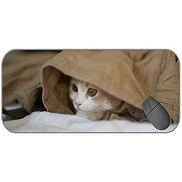 Mouse pad para jogos, gatinho fofo gato branco vermelho, mouse pad