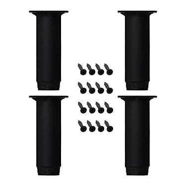 Imagem de Pernas de metal para móveis – Pernas de metal em V para mesa de café DIY (faça você mesmo), pernas de mesa de café de ferro fundido industrial, preto (10 x 5 cm)