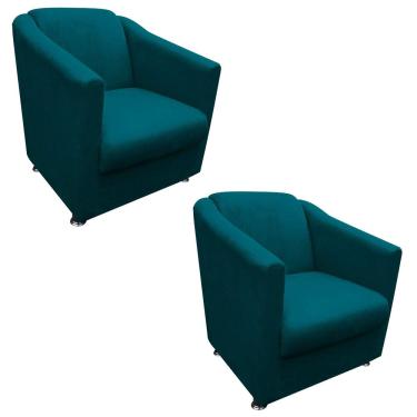 Imagem de Kit 02 Poltronas Decorativa Bia Suede Verde