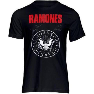 Imagem de Camiseta Camisa De Rock Ramones  Punk Bandas Moda Geek - Salve Cruz