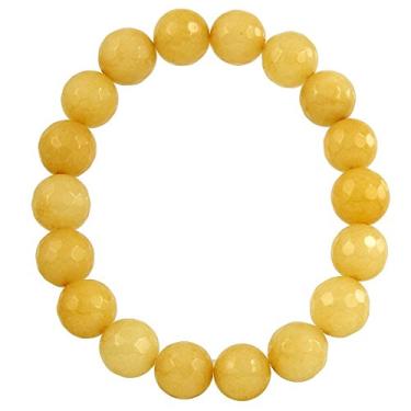 Imagem de Falari Pulseira el stica unissex com pedras semipreciosas naturais de 10 mm