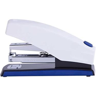 Imagem de REJOON Grampeador de papelaria design de um clique grampeador de estudante resistente e durável grampeador de papelaria adequado para escritório escolar (cor: azul)
