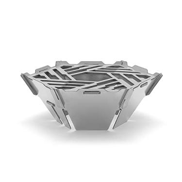 Imagem de Tingpai Fogões de acampamento ao ar livre cremalhei portátil de aço inoxidável estrutu de forno pa -brisa multifuncional piquenique chur sco acessório de cozinha suporte pa queima de fogo tela de