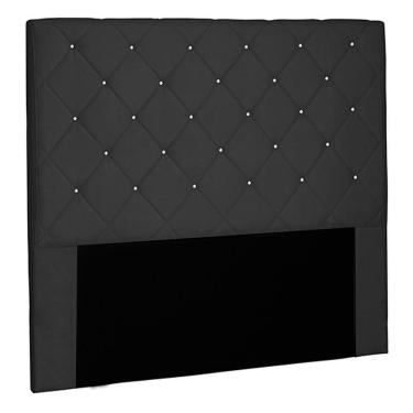 Imagem de Cabeceira Casal 1,40m Tàzio Suede Preto - Gran Belo