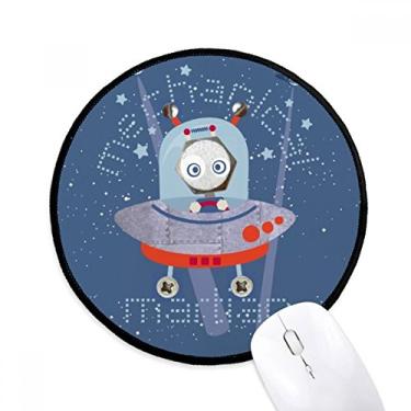 Imagem de DIYthinker Universo e alienígena espaço viagem mouse pad desktop escritório tapete redondo para computador