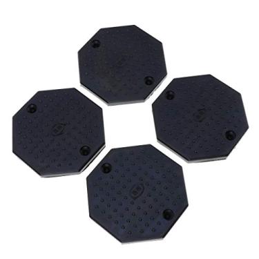 Imagem de Conjunto de 4 almofadas de braço de borracha pretas para elevação adequadas para kits de substituição de iça-cargas de caminhões e automóveis – octógono