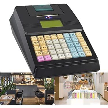 Imagem de Caixa Registradora Para Pequenas Empresas, Caixa Registradora Eletrônica POS Com Display De LED De 40 Teclas Caixa Registradora Segura Para Restaurantes, Supermercados E Varejo,Preto,YUYANAIAI