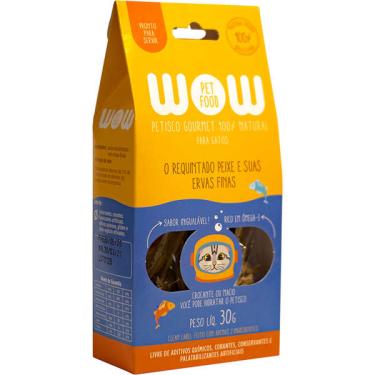 Imagem de Petisco WOW Pet Food Super Premium para Gatos Sabor Peixe e Ervas Finas - 30g