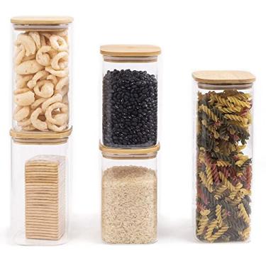 Imagem de OIKOS KIT POTES HERMETICOS VIDRO QUAD FLAT 1900/1400/1100ML - 5PÇS