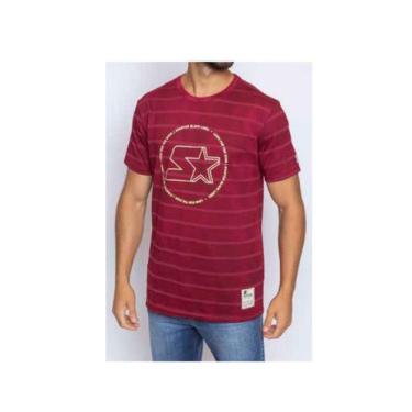 Imagem de Camiseta Básica Masculina Estampada Vermelho Bordô T974a - Starter