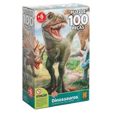 Imagem de Quebra Cabeça Dinossauros Com 100 Peças - Grow - 2660