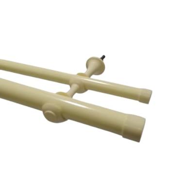 Imagem de KIT VARÃO DUPLO DE AÇO 2 METROS 28MM ECOWOOD COM PINTURA ELETROSTÁTICA (PALHA)