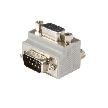 Imagem de StarTech. com adaptador de cabo serial DB9 para DB9 de ângulo reto tipo 2 - M/F (GC99MFRA2), cinza