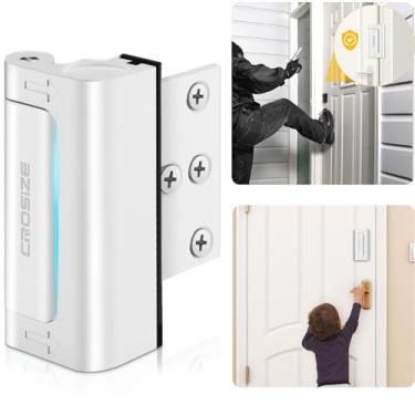 Imagem de Fechadura de porta de segurança doméstica, trava de reforço de porta de metal atualizada, 7,6 cm suporta 453 kg de impacto para portas giratórias internas, fechaduras de porta de proteção para